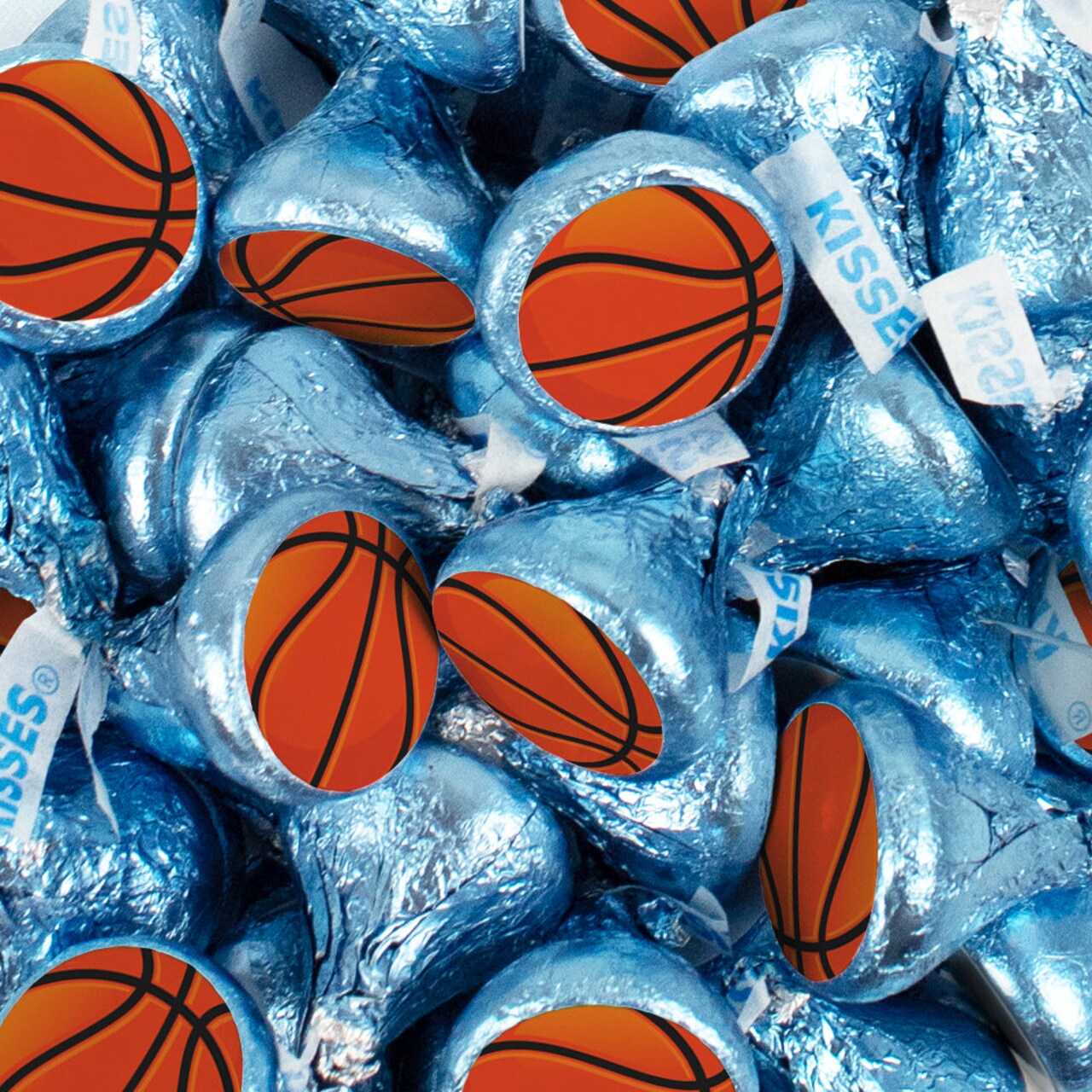 Basketball Candy Party Favors Hershey's Kisses Milk Chocolate (85 Pcs) - Dark Blue